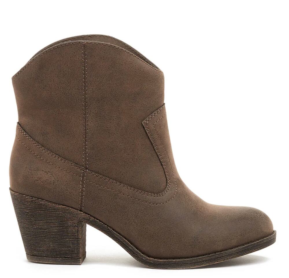 Rocket Dog Soundoff Vintage Worn Boots 10 NWT Tan Gray Western Heel Ankle Bootie